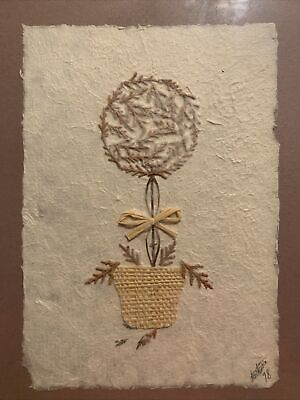 #ad Framed Handmade Topiary 7 x 9 Signed Dated 98 $15.00