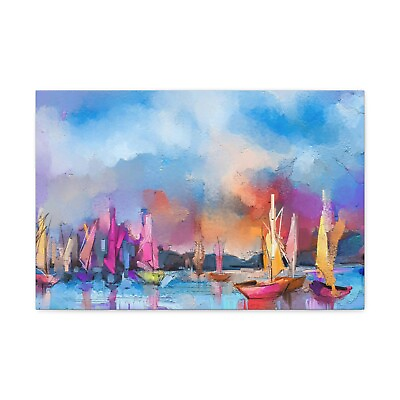 #ad Nautical Sailing Boat Paintings Canvas Wall Art For Kitchen Bedroom Living Room $24.99