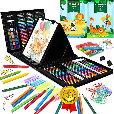 #ad Set de Arte de 276 Pc para Dibujo y Pintura Lapices Colores Pincel Acuarelas Kit $30.52