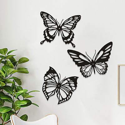 #ad #ad Hangings Decoration Metal Butterfly Wall Decor Butterfly Wall Art Sculpture 3Pcs $15.64