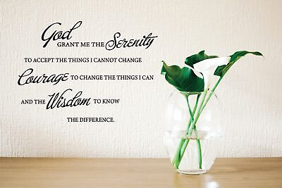 #ad GOD Grant ME The Serenity Prayer Bible Art Quote Vinyl Wall Stickers Decal Décor $13.86