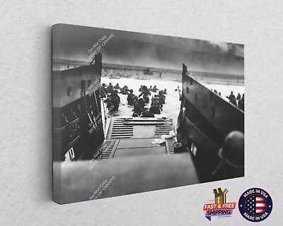 #ad Normandy Landings World War 2 US Forces Airborne Poster Wall Decor Canvas Art $32.05