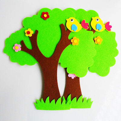 #ad Felt Wall Kids Cartoon Tree Wall Sticker Wall Decor Decoration $9.21