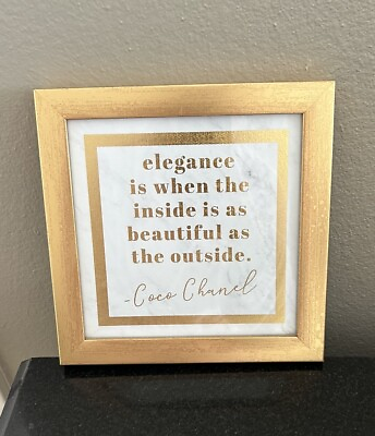 #ad GOLD FRAMED 8x8 COCO CHANEL Quote WALL ART PRINTS $30.00