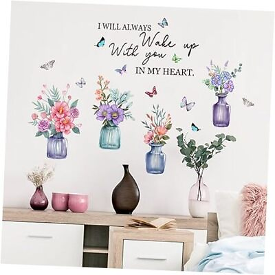 #ad Flowers Butterflies Wall Stickers Murals Watercolor Peony Rose Floral Modern $10.31