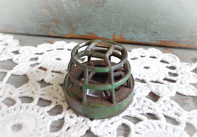 #ad small antique flower frog Dazey green metal cage vintage garden decor $15.00
