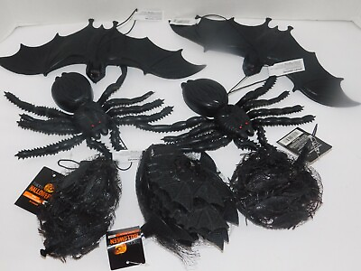 #ad Halloween Spiders Bats Roaches Big Decorations $15.25
