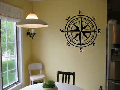 #ad COMPASS NAUTICAL VINYL WALL ART DECAL STICKER DECOR WORDS LETTERING MURAL 15quot; $12.19