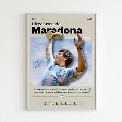 #ad #ad Diego Armando Maradona Poster Argentina print fan gift football print $26.91