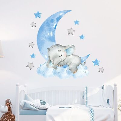#ad Baby Elephant Wall Stickers Nursery Room Sticker Decals Home DIY Decorations 1PC $17.03