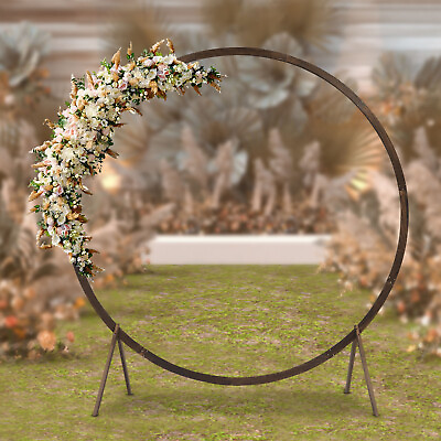 #ad 7.2ft Round Arch Backdrop Stand Wedding Rustic For Ceremony Flower Decor Outdoor $77.90