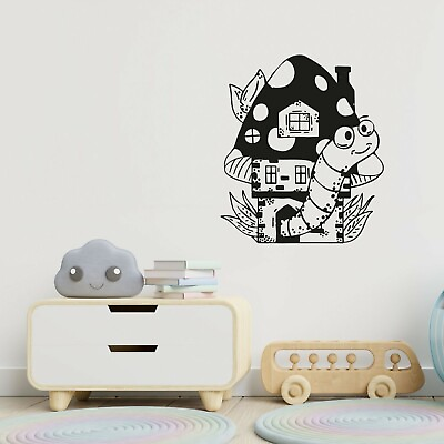 #ad Caterpillar Mushroom Insect Animal Wall Art Stickers for Kids Room Home Decals $12.50