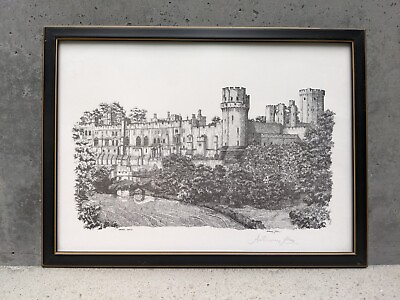 #ad Signed Art Warwick Castle Quality Lithograph $75.00