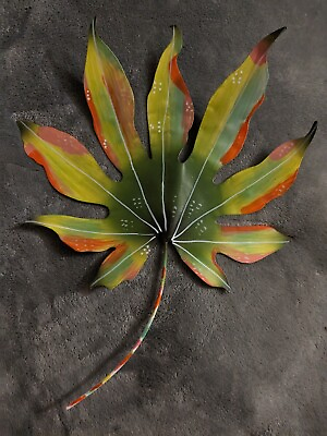 #ad Green Metal Leaf Wall Decor 14quot; by 10quot; $20.00