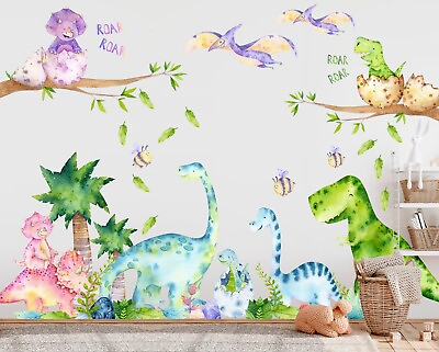 #ad Jurassic Park Stegosaurus Brachiosaurus Dinosaurs Nursery Wall Decal Stickers AU $112.50