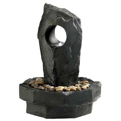 #ad #ad Modern Decor Pilar of Infinity River Rock Water Fountain w Pump amp; LED Light Kit $411.59