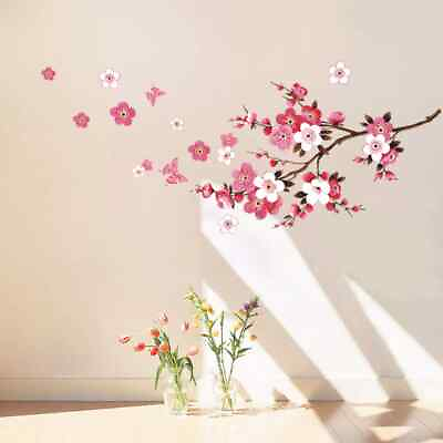 #ad #ad 2Pcs Pink Room Blossom Tree Flower Wall Stickers Vinyl Art Decals Living Bedroom $10.00