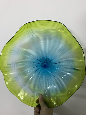#ad Hand Blown Glass Wall Art 1PC Wall Deco Plate Hang on Wall 12 inch Multicolor $115.00
