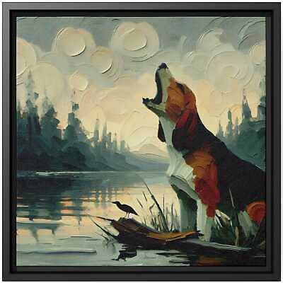 #ad #ad Wall Art Decor Canvas Print Dog Portrait Oil Painting Bloodhound Loon Lake Echo $48.45
