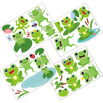 #ad Frog Cartoon Wall Stickers for Kids Room Decor 4 Sheets $9.65