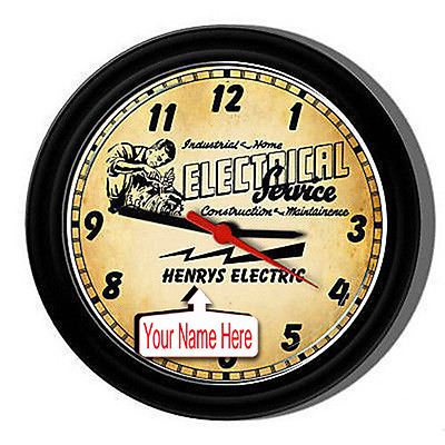 #ad Personalized Electrical Electrician Tools Vintage Retro Art Sign Wall Clock $26.95