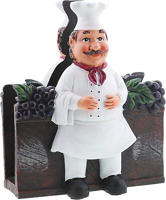 #ad Fat Chef Figurine Paper Towel amp; Napkin Holder Chef Kitchen Decor Collection $21.99