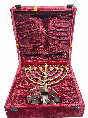 #ad Vintage Tree of Life Menorah Judaica Hannukah Signed by Fred Spinowitz Box B19 $130.00