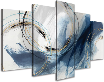 #ad Abstract Wall Art Blue Fantasy Colorful Painting for Living Room Canvas Print Ge $80.14
