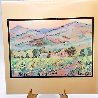 #ad Vintage ART Co Ellie Marshall California Vineyards Ceramic Tile $49.00