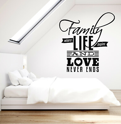 #ad Vinyl Wall Decal Family Love Quote Words Room Art Bedroom Decor Stickers g888 $68.99