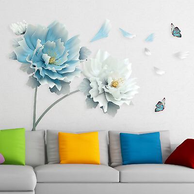 Removable Flower Lotus Butterfly Wall Stickers 3D Wall Art Decals Home Decor US $11.68