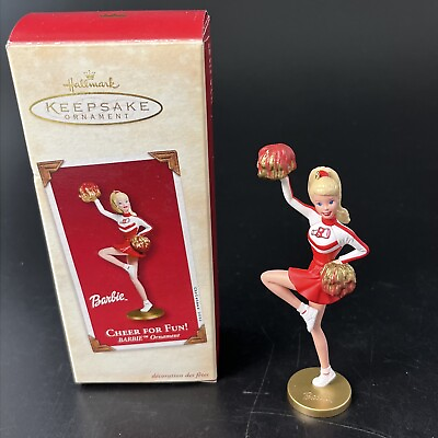 #ad #ad Hallmark 2002 Barbie Cheer For Fun Cheerleader Keepsake Christmas Ornament NEW $10.99