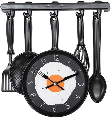 #ad #ad Muellery Kitchen Decorative Frying Pan Wall Mounted Clock with Fried Egg for $28.50