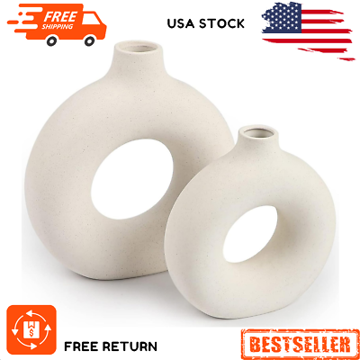 #ad #ad Ceramic Vases Set of 2Modern Vases for Home Decor White Boho Vases for Home... $31.71