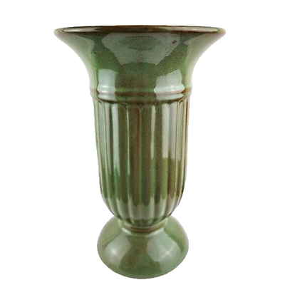 #ad Vase Large Green Glazed Ribbed Vase Home Decor $28.99