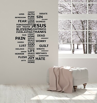 #ad #ad Vinyl Wall Decal Cross Religion Jesus Blessing Prayer Room Stickers ig6180 $69.99