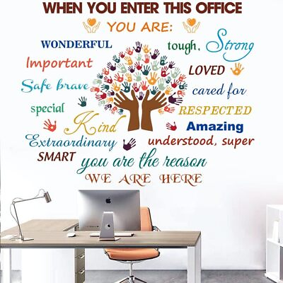 #ad Office Wall Stickers Inspirational Quotes Decals Peel and Stick Motivational Wal $18.12