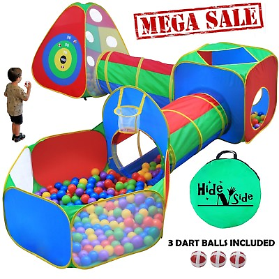 Gift Kids Ball Pit Play House Tents Tunnels Boys Dart Target Wall FAST SHIP $25.95