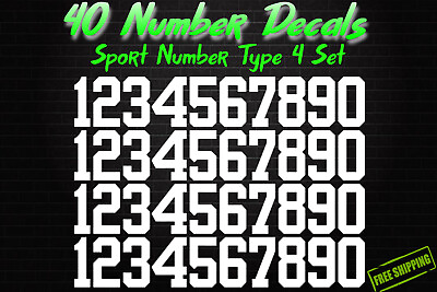 #ad #ad 0 9 Numbers Vinyl Sticker Decal Sheet 40 Total Numbers Sport Number Type $3.49