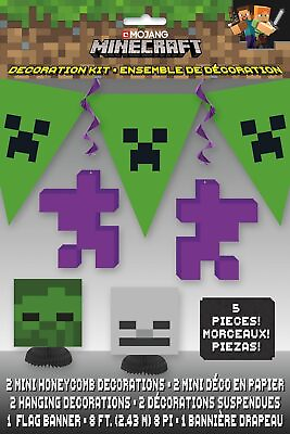 #ad #ad Multicolor Minecraft Decorating Kit 5 Pieces Exciting amp; Vibrant Party Decor $17.99