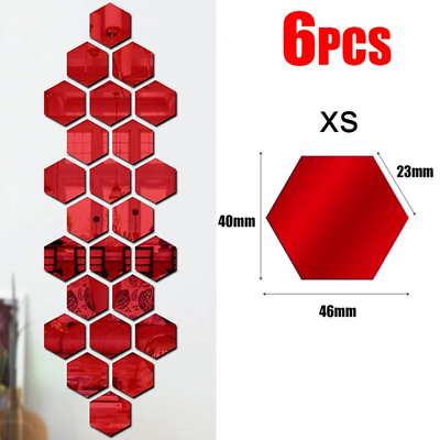 #ad #ad 3D Hexagon Mirror Wall Stickers DIY Wall Mirrors Sticker Removable Self Adhesive $7.17