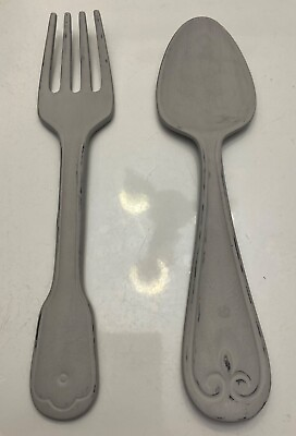 #ad Wooden Fork and Spoon Wall Decor for Kitchen Rustic Farmhouse Large Wood Gray $49.99