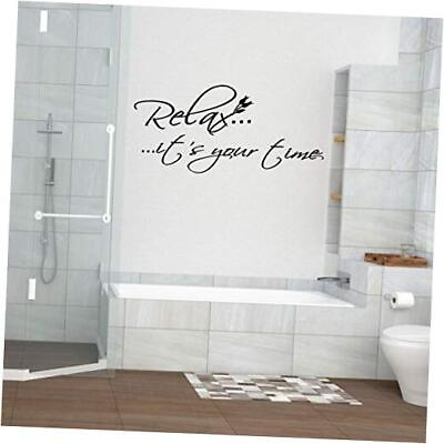 #ad Relax It#x27;s Your Time Bathroom Vinyl Wall Art Stickers Large Quotes Removable $14.16