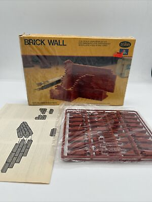 #ad Testors Brick Wall Model Kit 1:35 Scale Sealed Box Opened $12.50
