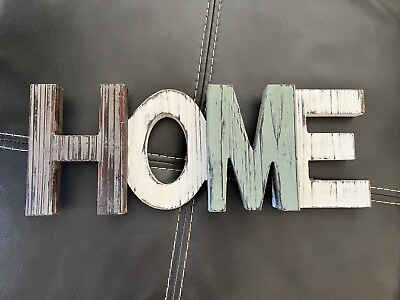 #ad Wooden quot;Homequot; Sign Farmhouse Lettering Home Decor $13.00