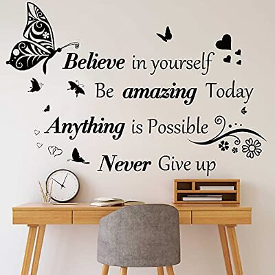 #ad Inspirational Wall Stickers Quotes Letter Wall Art Stickers Motivational $18.21