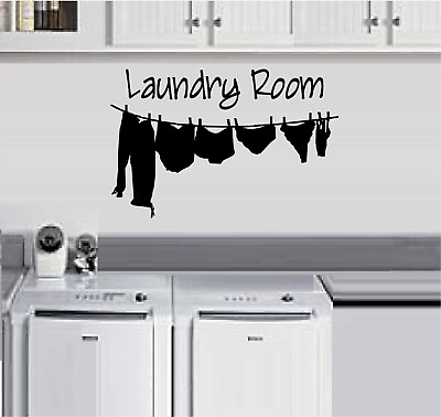 #ad Laundry Room with Clothesline Vinyl Decal Home Décor 20quot; x 30quot; $24.99