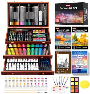 #ad Art Supplies 192 Pack Deluxe Art Set Drawing Painting Supplies Art Kit with Acr $57.70