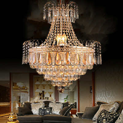 #ad K9 Crystal Luxury Chandelier Modern Home Decor Ceiling Fixtures Pendant Lighting $166.59