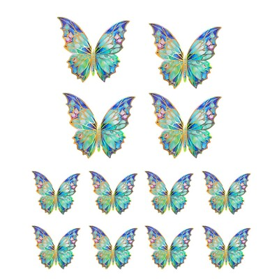 #ad Wall Decals Butterfly Wall Decal Resin Vibrant Colors 12Pcs Blue And Green $9.88